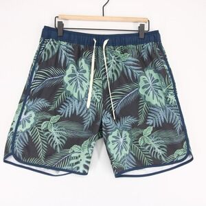 Fair Harbor Anchor Swim Trunks Mens XL Navy Floral BreezeKnit Liner Quick Dry